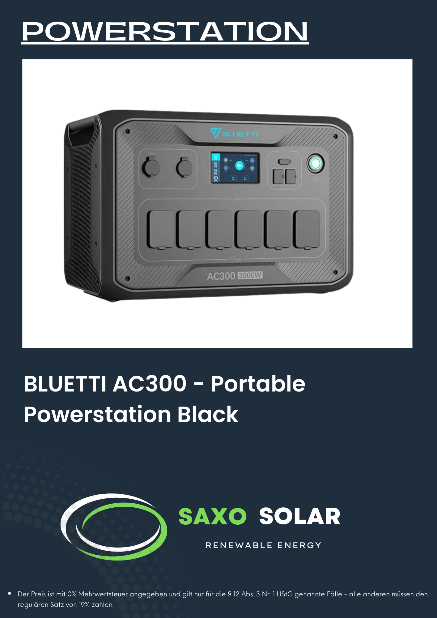 BLUETTI AC300 - Portable Powerstation Black