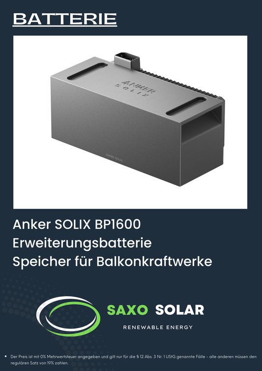 Anker SOLIX BP1600 Erweiterungsbatterie Speicher für Balkonkraftwerke