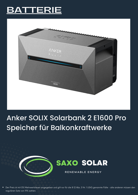 Anker SOLIX Solarbank 2 E1600 Pro Speicher für Balkonkraftwerke