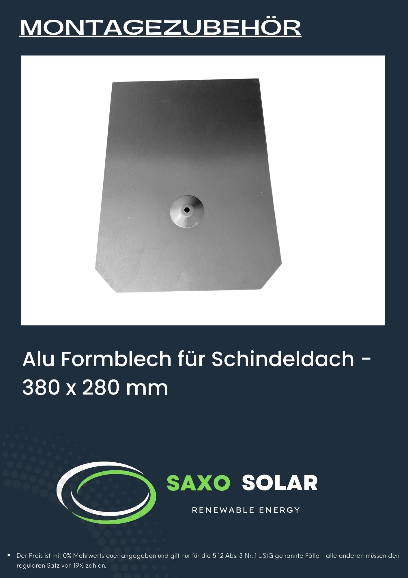 Alu Formblech für Schindeldach - 380 x 280 mm