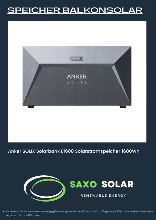 Anker SOLIX E1600 Speicher für Balkonkraftwerk Solarbank  Solarstromspeicher 1600Wh