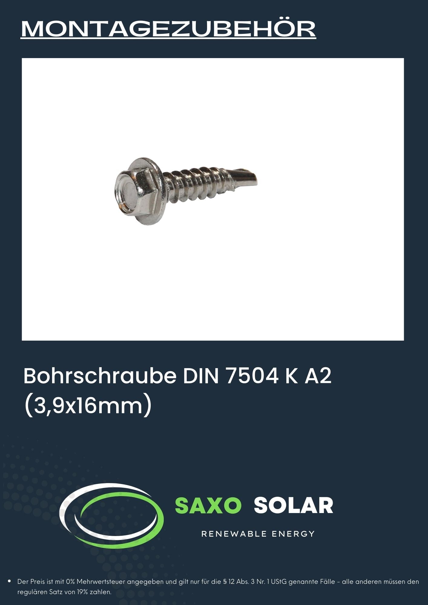 Bohrschraube DIN 7504 K A2 (3,9x16mm)