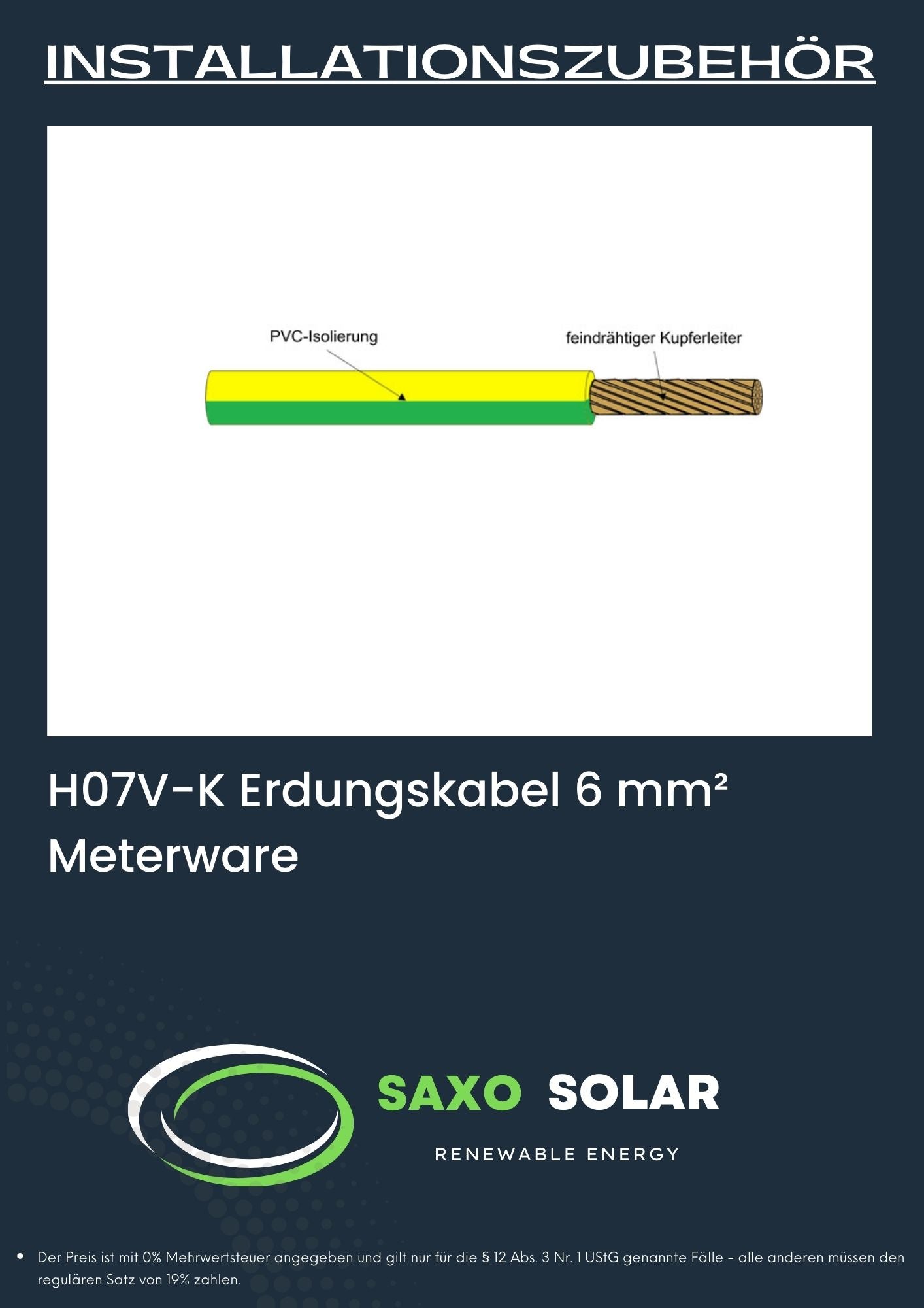 H07V-K Erdungskabel 6 mm² Meterware