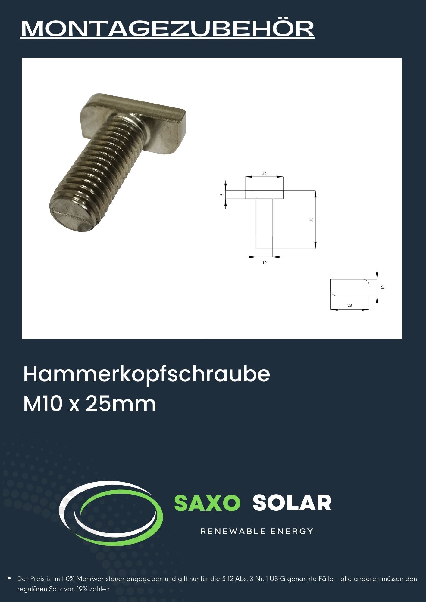 Hammerkopfschraube M10 x 25mm