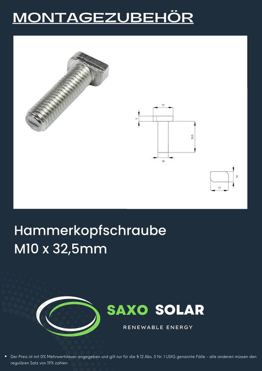 Hammerkopfschraube M10 x 32,5mm