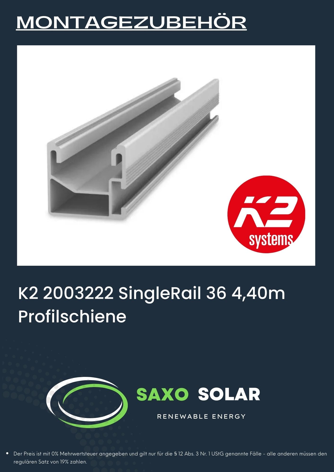 K2 2003222 SingleRail 36 4,40m Profilschiene