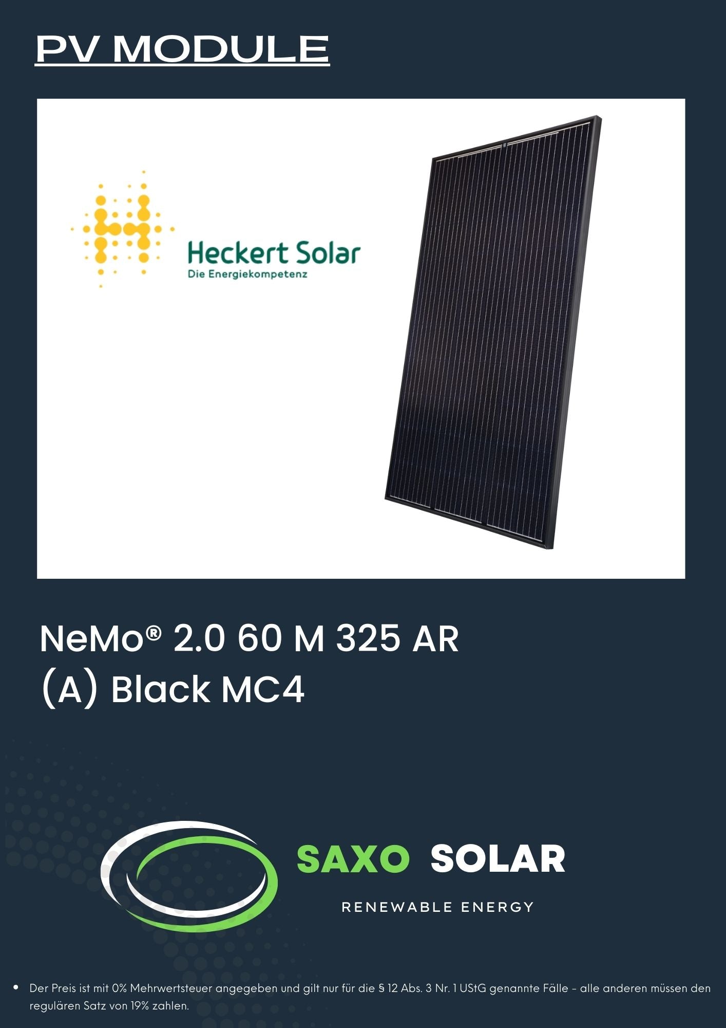 NeMo® 2.0 60 M 325 AR (A) Black MC4