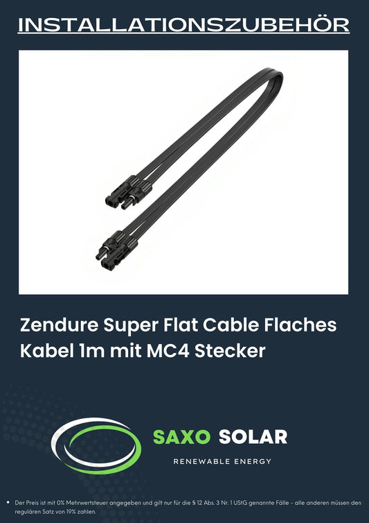 Zendure Super Flat Cable Flaches Kabel 1m mit MC4 Stecker