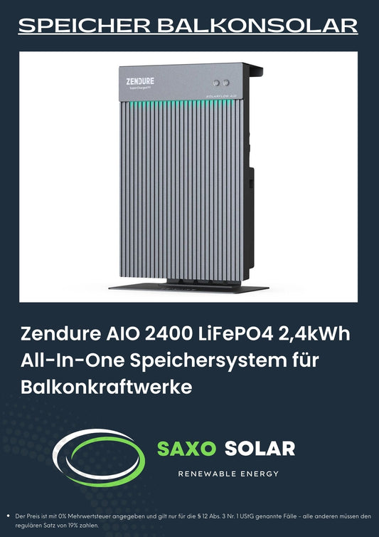 Zendure AIO 2400 LiFePO4 2,4kWh All-In-One Speichersystem für Balkonkraftwerke