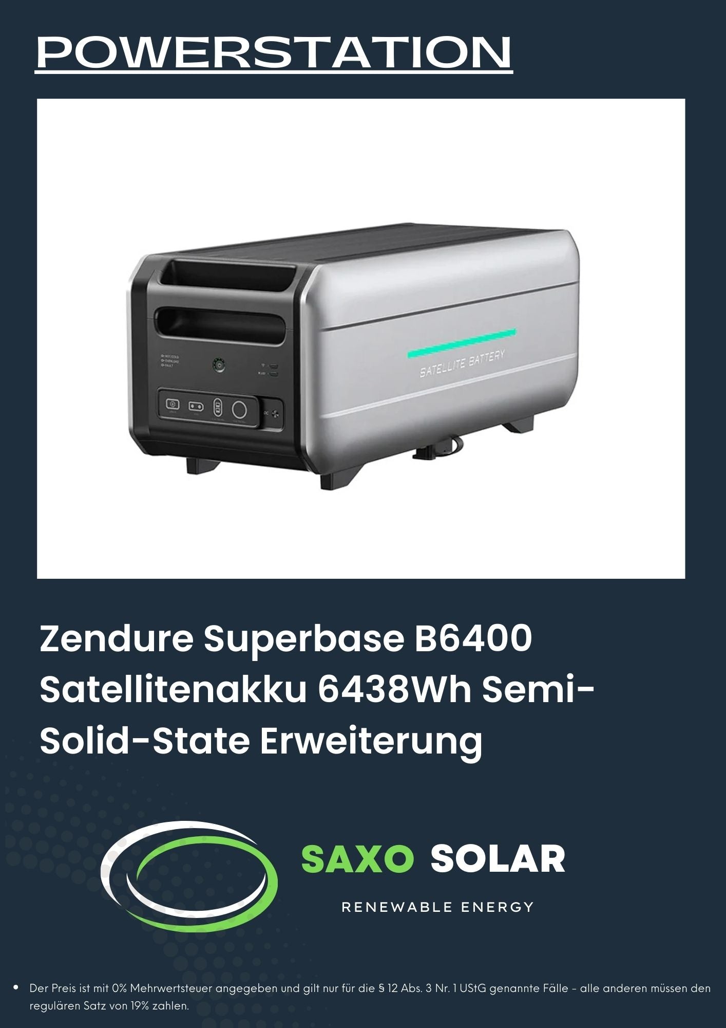 Zendure Superbase B6400 Satellitenakku 6438Wh Semi-Solid-State Erweiterung