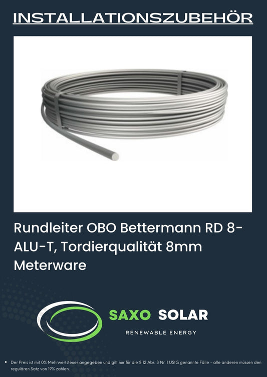 Rundleiter OBO Bettermann  RD 8-ALU-T, Tordierqualität 8mm Meterware