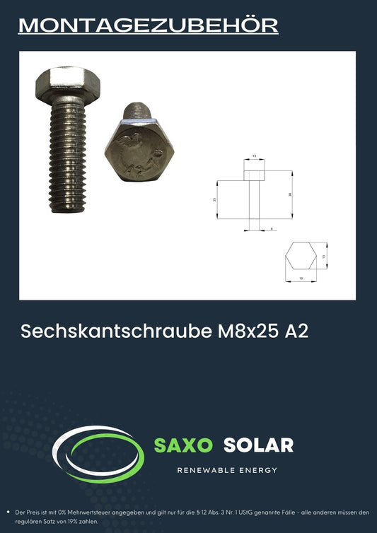 Sechskantschraube M8x25 A2