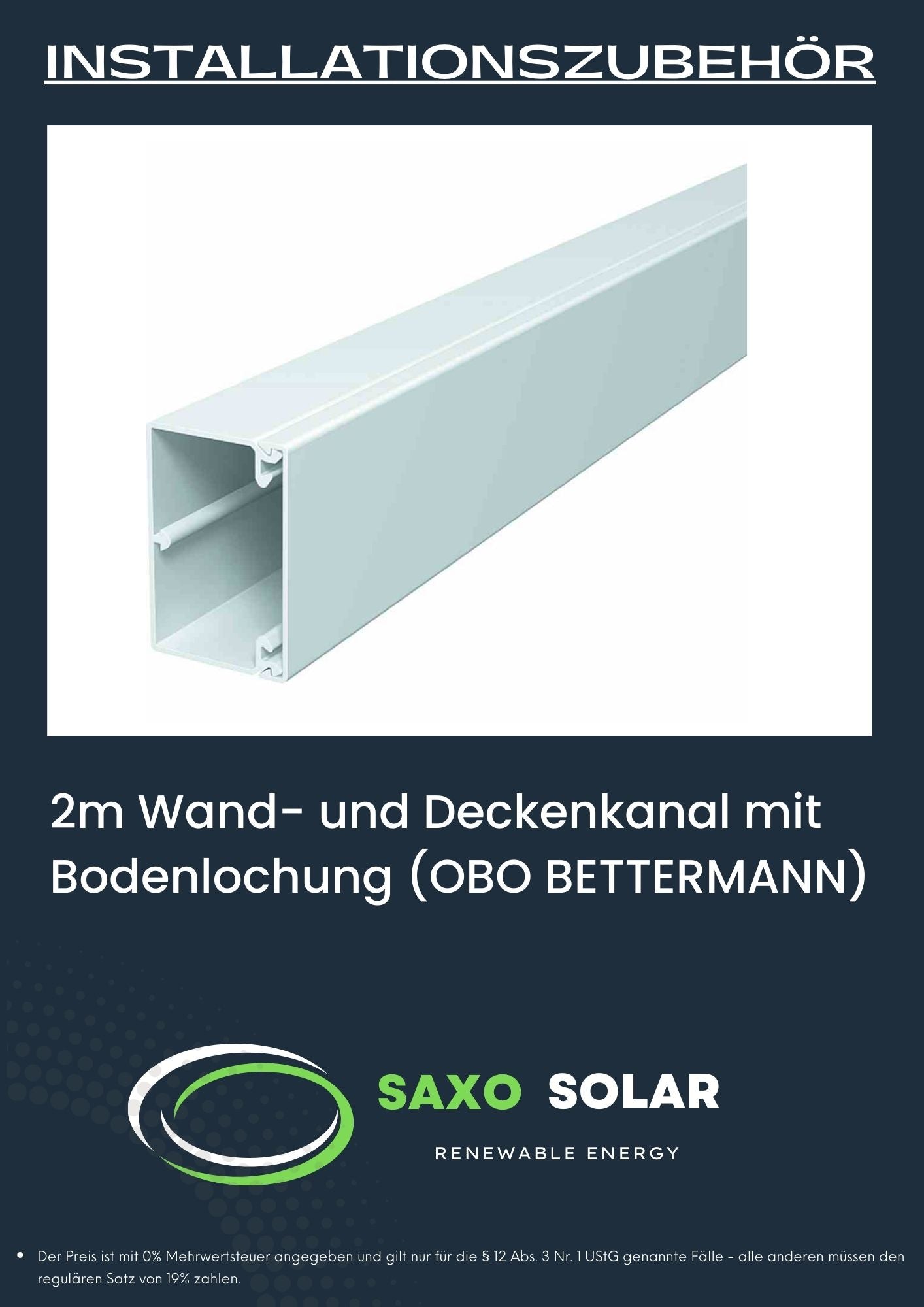 2m Wand- und Deckenkanal mit Bodenlochung